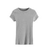 Camiseta de Algodón Acanalado de Alta Elasticidad para Mujer de 260g, Manga Corta de Verano, Nuevo Modelo 2026, Comercio Transfronterizo, Color Sólido, Versátil, Moda para Mujer Tallas Grandes