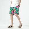 Shorts de verano para hombre y mujer, estilo étnico de flores grandes del noreste, estilo chino, shorts casuales, pantalones de playa de verano, pantalones medianos, moda