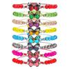 Set de Pulseras Tejidas de Colores Amazon Cross-Border Aleación Mariposa Cuentas de Vidrio Ajustable Joyería de Comercio Exterior al por Mayor