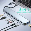 Hub USB C Hub USB 3.0, VIENON Aluminio 8 en 1 Extensor USB con Lector de Tarjetas SD/TF, Conector Auxiliar para Auriculares de 3.5mm para MacBook Pro Air y Más Dispositivos PC/Laptop/Tablet