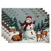 Amazon Manteles Navideños Muñeco de Nieve Árbol de Navidad Manteles Decoración de Mesa de Comedor Occidental Manteles Aislantes Fiesta Navideña