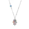 Collar de Ojo de Diablo de Moda Transfronterizo Europeo y Americano Colgante de Circonita de Moda Joyería de Palma de Fátima para el Cabello