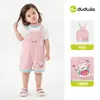 [100% Algodão Puro] Roupa Infantil Dudu Macacão de Bebê Shorts de Verão Shorts para Recém-Nascidos Macacões de Verão para Meninos