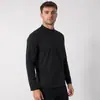 Camiseta de manga longa com meio zíper, nova moda outono masculina para negócios, urbana, gola alta, top interno, casual para atividades ao ar livre