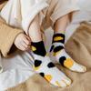 Calcetines de media pantorrilla para mujer de forro polar coral con garras de gato, calcetines para dormir sin pelusa, calcetines de confinamiento para el piso, engrosados para otoño e invierno