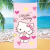 Toalla de Playa Sanrio Más Vendida en Comercio Exterior, Toalla de Baño Infantil de Fibra Ultrafina con Dibujos Animados Gato Tk Anime, Toalla Absorbente