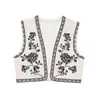 Para Primavera Nuevo Chaleco Cardigan sin Mangas Francés Bordado de Estilo Europeo y Americano
