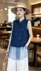 Nuevo Top Adelgazante de Brocado Jacquard con Brillo de Rayón Estilo Chino Solapa Diagonal Patchwork Malla Chaleco Superior Verano 2026