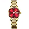 Dropshipping Transfronterizo de Aspecto Premium Popular Transmisión en Vivo Impermeable Nuevo Reloj para Mujer Inglés Doble Calendario Luminoso Reloj de Cuarzo