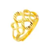 Accesorio Popular Transfronterizo Oro de Arena Vietnamita Anillo Abierto Número 888 para Mujer, Anillo Sencillo Retro de Cobre Chapado en Oro de 24 Quilates para Mujer