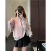 Top de cuello redondo, holgado y casual, estilo coreano, versátil, rejuvenecedor, con mangas raglán, sudadera corta para mujer, nueva colección otoño/invierno