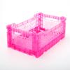 Caixa de Armazenamento de Plástico Transparente Empilhável com Gaveta Mini Dobrável de Mesa Cesta de Armazenamento para Diversos