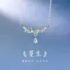 Collar Mansheng S999 Plata Pura Piedra de Cristal para Mujer Modelo Popular Nuevo 2025 Cadena Ligera de Cuello Cadena para Clavícula Joyería Regalo