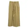 Pantalones de Lino Tencel de Cintura Alta de Pierna Ancha para Mujer, Nuevo Estilo Verano 2026, Holgados, Adelgazantes, Rectos, de Nueve Puntos, Casuales