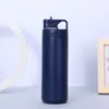 Botella de Agua Deportiva con Boquilla de Succión Amazon Estilo Japonés Acero Inoxidable 304 Taza Termo Aislada Montaje en Coche Portátil Taza de Agua con Popote