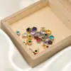 Pingente Redondo de Aço Inoxidável para Cravação de Pedra Zircônia com Pedras Coloridas DIY Colar Pulseira Acessórios de Joias Atacado Transfronteiriço