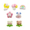 Accesorios de resina de oso de dibujos animados flor conejo arcoíris brillantes material para funda de teléfono de pegamento de crema DIY pasador accesorios para el cabello