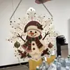 Pingente de Sol de Floco de Neve de Natal Pintura Diamante de Natal Ornamento Acrílico em Forma de Floco de Neve S