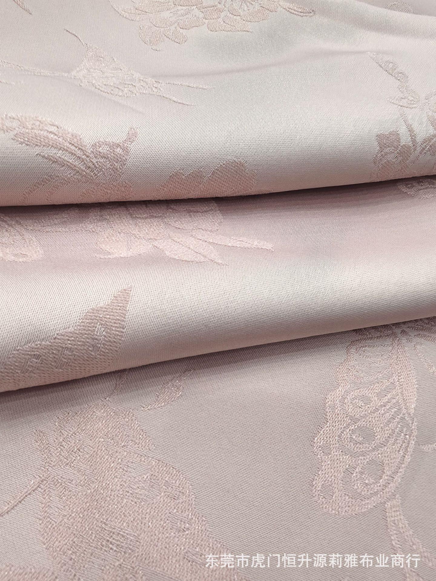 新款钻石丝提花面料 亮丝蝴蝶提花布 潮流国风旗袍连