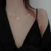 Internet Celebridade Amor Duplo anel Colar Coração em forma de nicho Design Light Luxury High-end simples Ring-link All-match Clavicle Chain