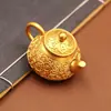 Set de mahjong de seis caracteres dorados listo para enviar, una pieza decorativa creativa, un divertido regalo para aliviar el estrés y un artículo de mano coleccionable