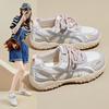 Altura Interior Aumentada Estilo Coreano Nuevos Zapatos de Papá para Mujer 2025 Verano Estudiante Deportes Correr Casual Malla Transpirable Rd1806