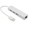 Placa de Rede Lan USB + Hub de 3 Portas Hub Dois em Um USB 2.0 para RJ45 Alta Velocidade Portátil Placa de Rede 100m