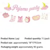 Decoraciones para Fiesta de Pijamas Rosas Nuevas Pancarta para Fiesta de Pijamas Inserts para Pastel Bandeja de Papel Servilleta