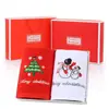 Caja de regalo de Navidad toalla al por mayor algodón puro bordado toalla de regalo navideño transfronterizo Navidad cocina toalla de mano personalización