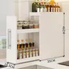 Prateleira de Armazenamento de Temperos Extraível para Cozinha Organizador Multifuncional de Condimentos para Bancada Caixa Lateral Ultra-Estreita à Prova de Poeira Armário