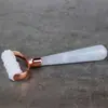 Rodillo Masajeador Facial de Cristal Rosa, Bola Rodante de Resina No de Jade, Palo de Masaje para Lifting y Firmeza de Ojos y Rostro