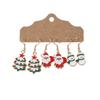 Pendientes divertidos con personalidad de Halloween de Navidad transfronterizos de Europa y Estados Unidos, traje de gancho para la oreja con patrón de gota de aceite de personalidad de moda de varias piezas