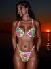 Bikini nuevo europeo y americano 2027 comercio exterior transfronterizo trajes de baño Amazon bikini sexy con cordones traje de baño de dos piezas para mujer