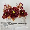 Boda Boda Novia Envoltura Material de Flor Papel de Regalo Tarjeta Patrón de Traje Molde de Papel Corona de Pelo Presionar Ramillete Grupo Abanico Feliz