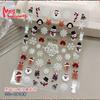 Calcomanías navideñas para uñas copo de nieve blanco relieve tridimensional árbol de Navidad anciano alce muñeco de nieve dibujos animados usando calcomanías para uñas