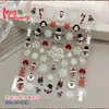 Pegatinas navideñas para uñas con diseño de Papá Noel, copos de nieve, alce y estrellas, elementos navideños, pegatinas con relieve estéreo.