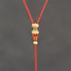 Collar fino ajustable con cordón colgante para mujer, colgante con cuerda, Buda de jade dorado, ocho brújulas del tesoro.