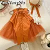 Vestido Nuevo FHW para Niñas, Vestido de Malla sin Mangas Estilo Coreano para Niños, Elegante Vestido de Princesa Hada para Niñas Pequeñas