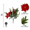 Producto más vendido en Amazon para ventas transfronterizas: flor de pascua artificial, ramitas de pino, frutos rojos, ramo de bayas, plantas verdes artificiales y decoraciones navideñas