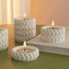 Cuerda Trenzada de Silicona Zongbo Cuerda Retorcida Caja de Almacenamiento Grande, Mediana y Pequeña Molde de Silicona para Taza de Vela de Yeso de Aromaterapia DIY