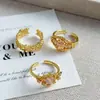 Anillo Abierto Geométrico Vintage Medieval Personalizado con Micro-Adornos Moda Retro para Mujer Diseño de Nicho de Alta Gama