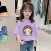 Camisetas de Manga Corta para Niñas Pequeñas y Medianas, Bebés Niñas, Algodón Puro, Cuello Redondo, Corte Holgado, Ropa de Verano para Niñas Pequeñas
