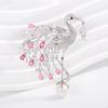 Nova broche de peixe animal Garça Branca pérola de água doce nicho transfronteiriça criativa micro cravejado zircônia broche de lapela pin de roupa
