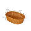 Cesto Tecido de Rattan Sintético Cesto de Frutas Cesto de Armazenamento de Mesa Cesto de Exposição Comercial para Supermercado Cesto de Legumes Organização de Cozinha de Grande Capacidade