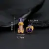Prata 925 Banhada a Ouro Inlaid Piezoelétrico Ametista Dinheiro Pixiu Acessórios Feito à Mão DIY Joias Série Cristal Contas Espaçadoras
