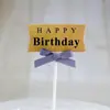 Mori Decoración para Pasteles Decoración Fresca Enchufe Bandera Feliz Cumpleaños de Encaje de Piel de Vaca Decoración de Mesa de Postres