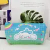 Bolsa de Armazenamento Sanrio Kuromi Melody Gato Canela Camada Única Zíper Maquiagem Caneta Impermeável Bolsa Pu Portátil