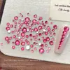 Rojo Rosa Arte de Uñas Joyería de Diamantes Diamante Suelto Pegatina Abanico Rey Diamante SS4 Planos Fondo Pedrería Destello Kit de Materiales para Uñas Portátiles DIY