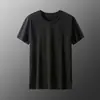 Top Transpirable de Cuello Redondo para Hombre en Verano para Deportes al Aire Libre, Camiseta de Manga Corta de Seda de Hielo con Aire Acondicionado de Secado Rápido, Sencilla de Manga Corta en Tallas Grandes