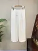 Pantalones Rectos Jacquard Bordado Estilo Chino Nuevo Casual 2026 Verano Nuevo Estilo Nacional Pantalones de Cintura Elástica para Mujer